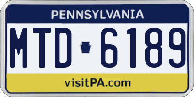 PA license plate MTD6189