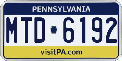PA license plate MTD6192