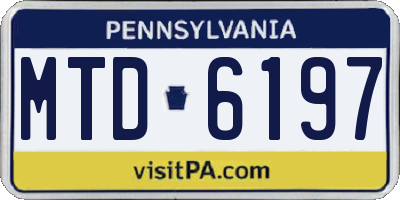 PA license plate MTD6197