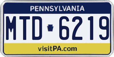 PA license plate MTD6219