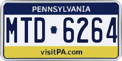 PA license plate MTD6264