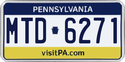 PA license plate MTD6271