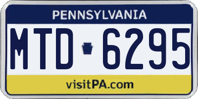 PA license plate MTD6295