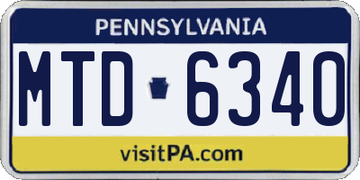 PA license plate MTD6340