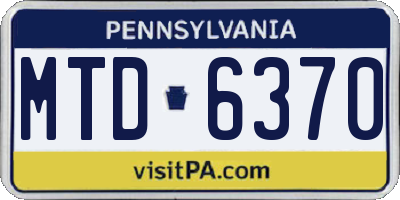 PA license plate MTD6370