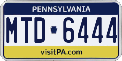 PA license plate MTD6444