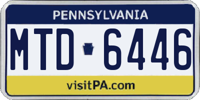 PA license plate MTD6446