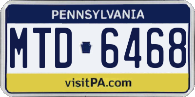 PA license plate MTD6468