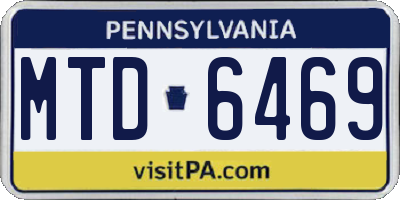 PA license plate MTD6469