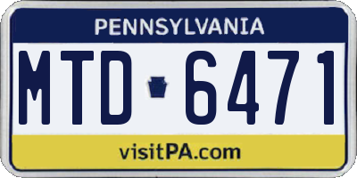 PA license plate MTD6471