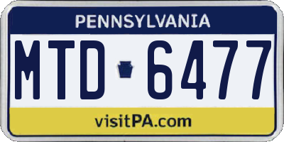 PA license plate MTD6477