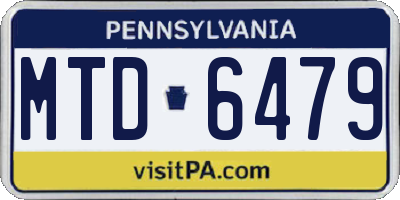 PA license plate MTD6479