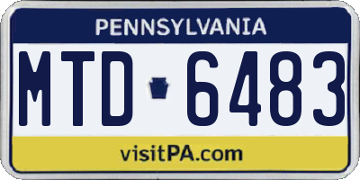 PA license plate MTD6483