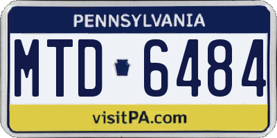 PA license plate MTD6484