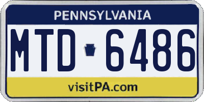 PA license plate MTD6486