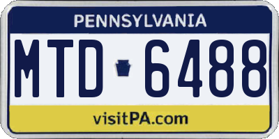 PA license plate MTD6488