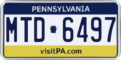 PA license plate MTD6497