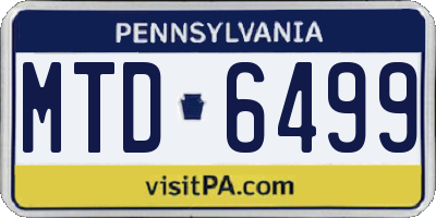 PA license plate MTD6499
