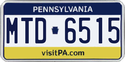 PA license plate MTD6515