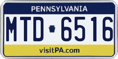 PA license plate MTD6516