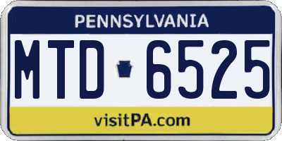 PA license plate MTD6525
