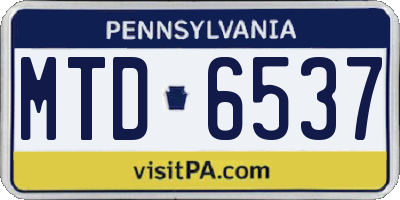 PA license plate MTD6537