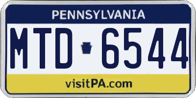 PA license plate MTD6544