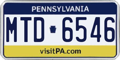 PA license plate MTD6546