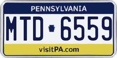 PA license plate MTD6559