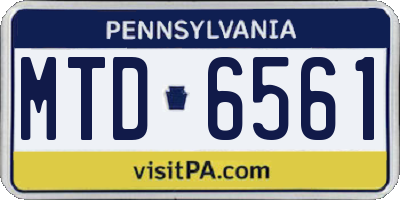 PA license plate MTD6561