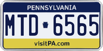 PA license plate MTD6565