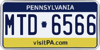 PA license plate MTD6566