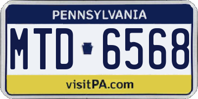 PA license plate MTD6568