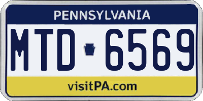 PA license plate MTD6569