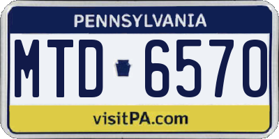 PA license plate MTD6570