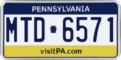 PA license plate MTD6571