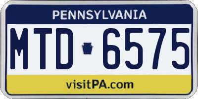 PA license plate MTD6575