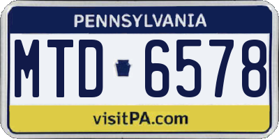 PA license plate MTD6578