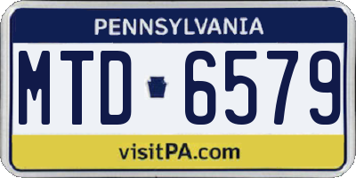 PA license plate MTD6579