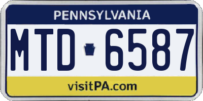 PA license plate MTD6587
