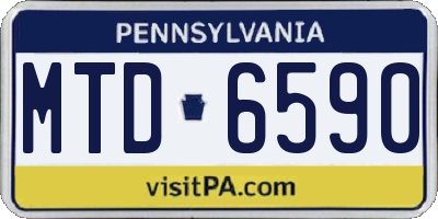 PA license plate MTD6590