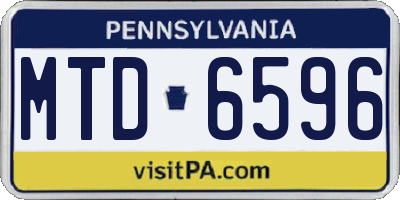 PA license plate MTD6596
