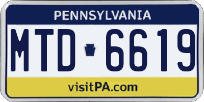 PA license plate MTD6619