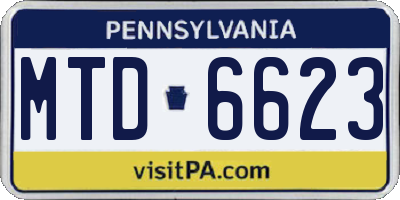 PA license plate MTD6623