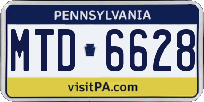 PA license plate MTD6628