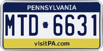 PA license plate MTD6631