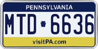 PA license plate MTD6636