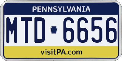 PA license plate MTD6656