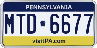 PA license plate MTD6677