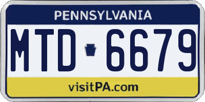 PA license plate MTD6679